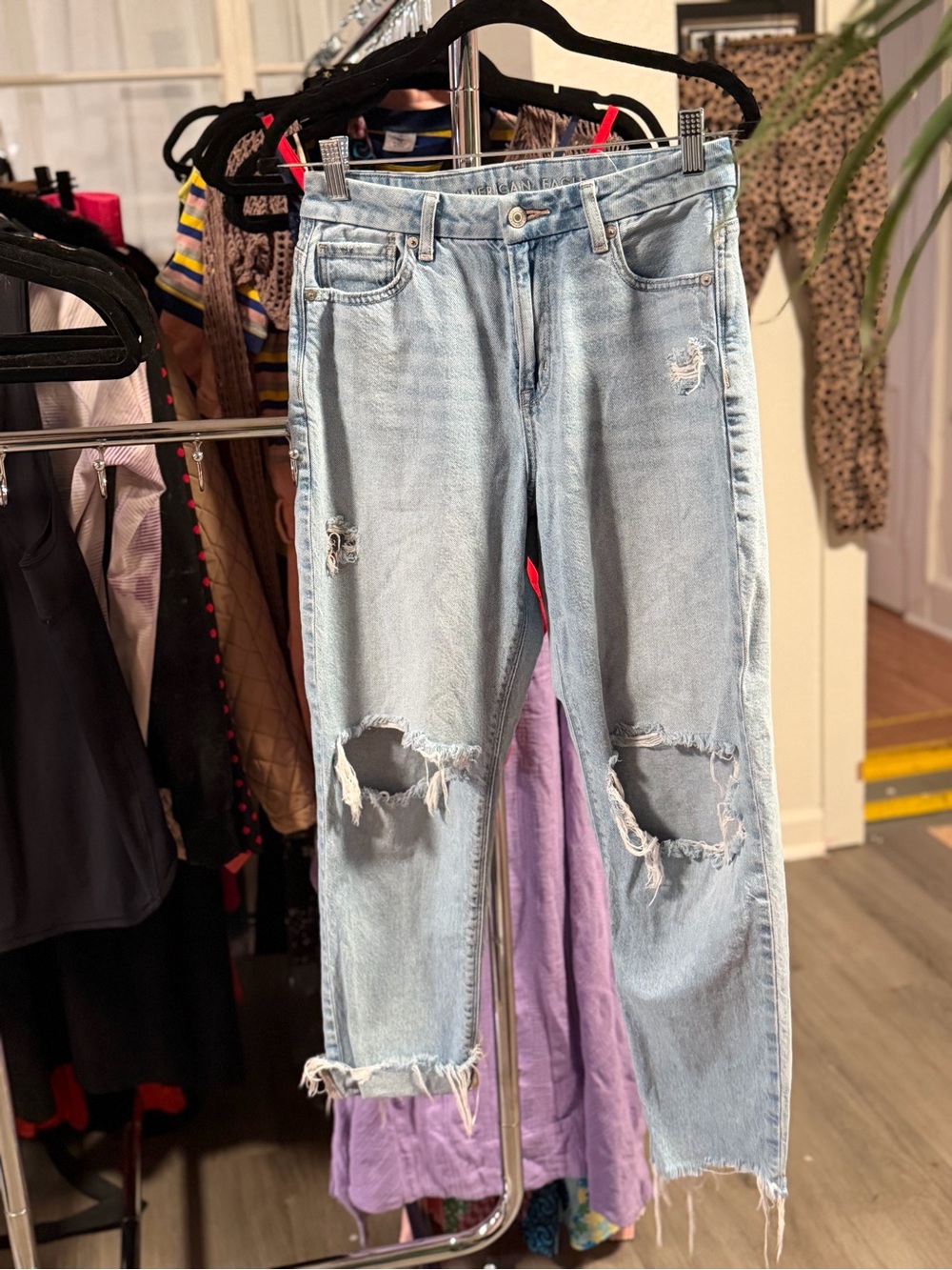 American Age Light Blue Ripped Boyfriend Jeans